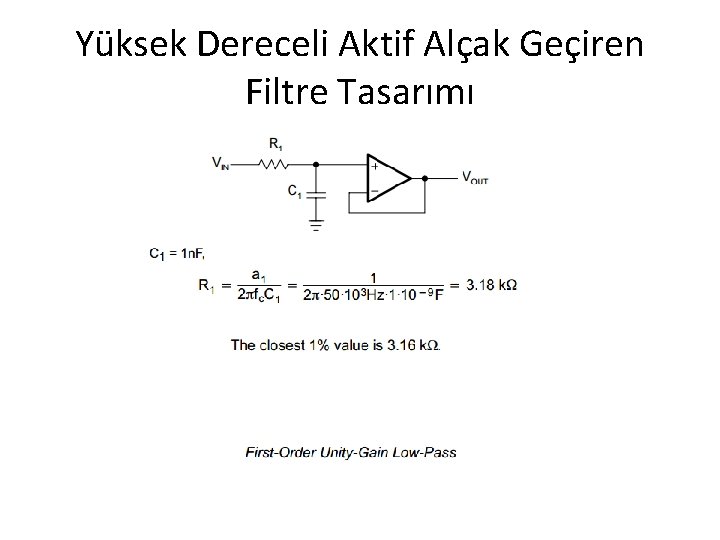 Yüksek Dereceli Aktif Alçak Geçiren Filtre Tasarımı 