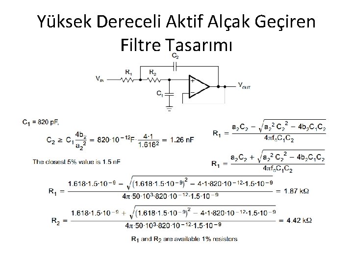 Yüksek Dereceli Aktif Alçak Geçiren Filtre Tasarımı 