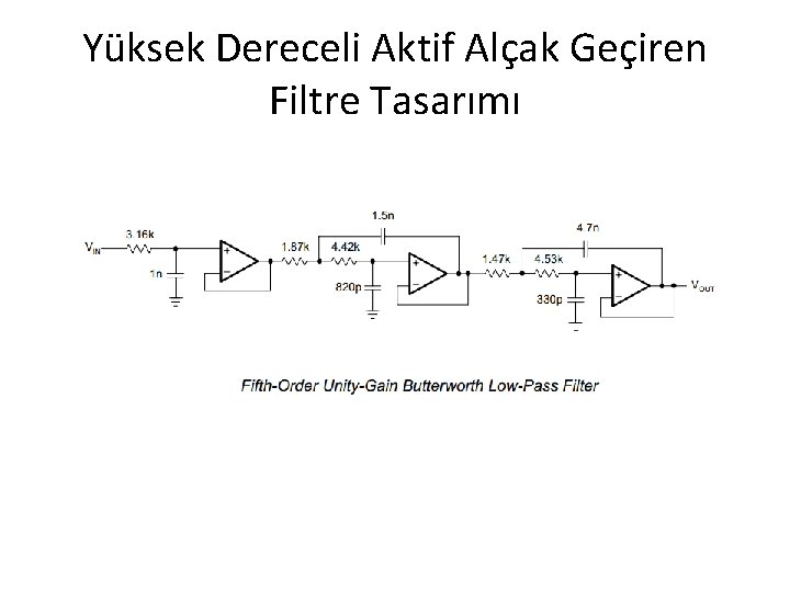 Yüksek Dereceli Aktif Alçak Geçiren Filtre Tasarımı 