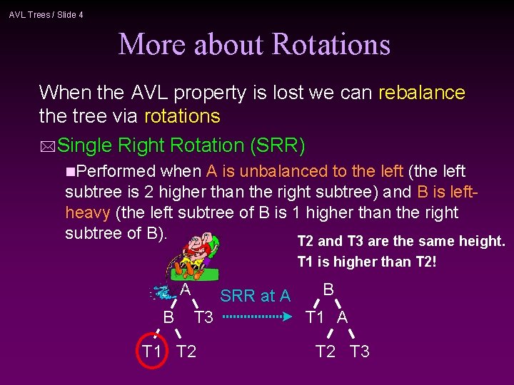 AVL Trees / Slide 4 More about Rotations When the AVL property is lost