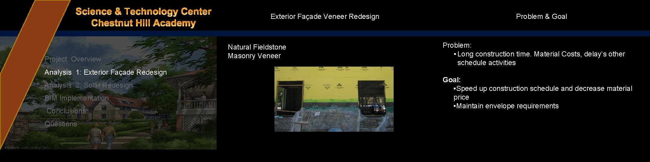 Exterior Façade Veneer Redesign Project Overview Analysis 1: Exterior Façade Redesign Analysis 2: Solar