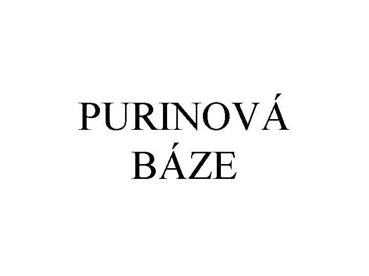 PURINOVÁ BÁZE 