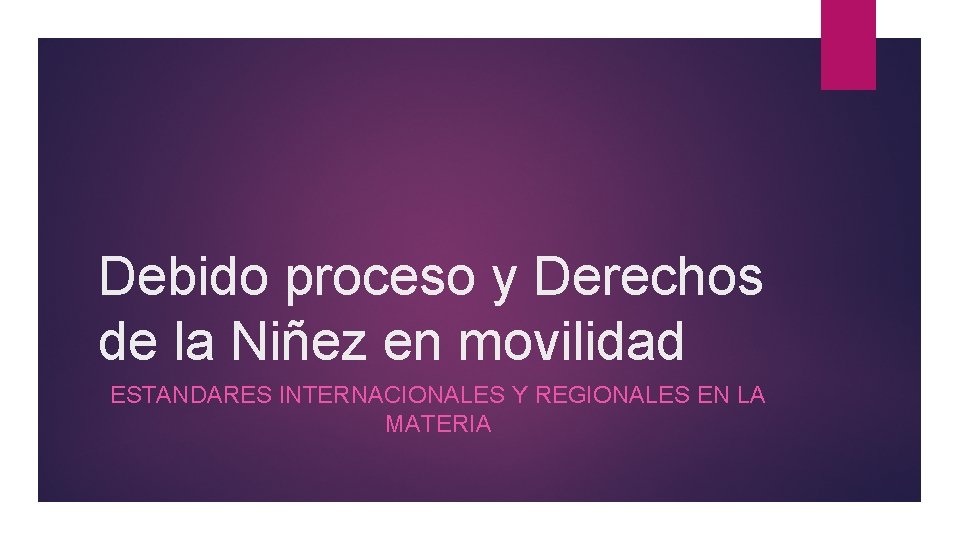 Debido proceso y Derechos de la Niez en