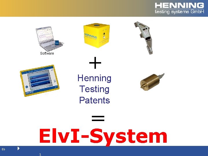 Software + Henning Testing Patents = Elv. I-System Eb 1 
