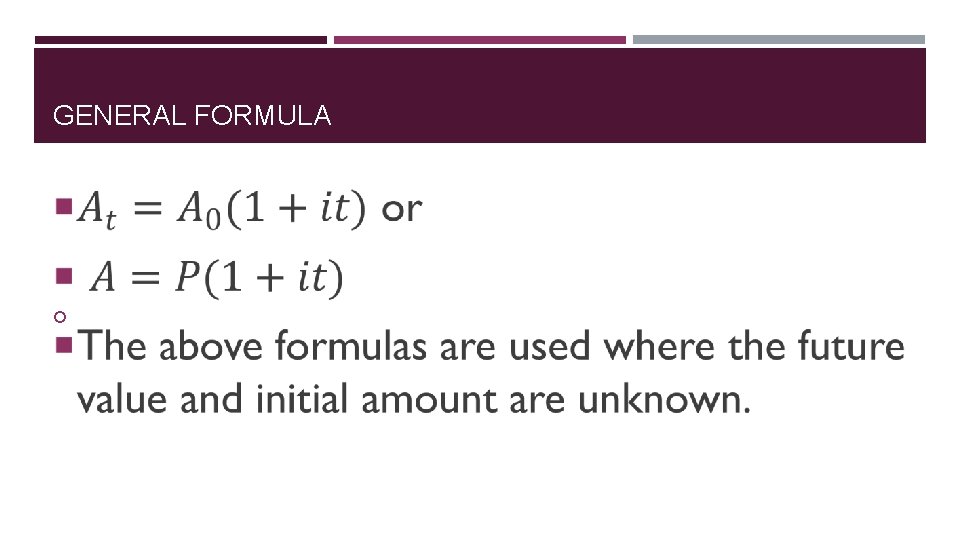 GENERAL FORMULA 