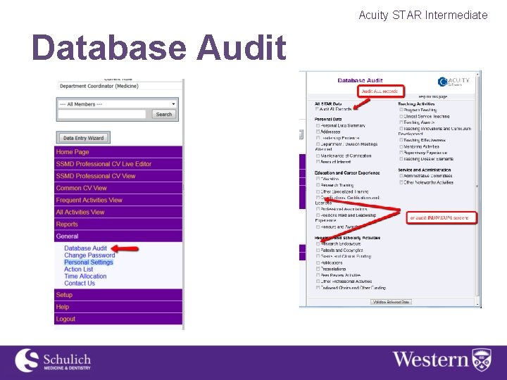 Acuity STAR Intermediate Database Audit 