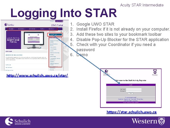 Logging Into STAR Acuity STAR Intermediate 1. 2. 3. 4. 5. Google UWO STAR