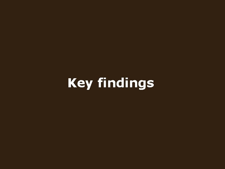 Key findings 