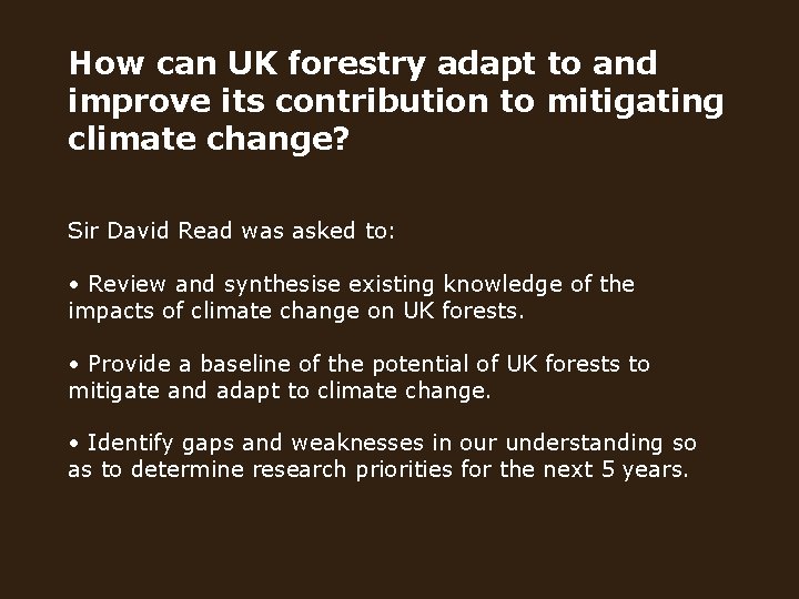 How can UK forestry adapt to and improve its contribution to mitigating climate change?