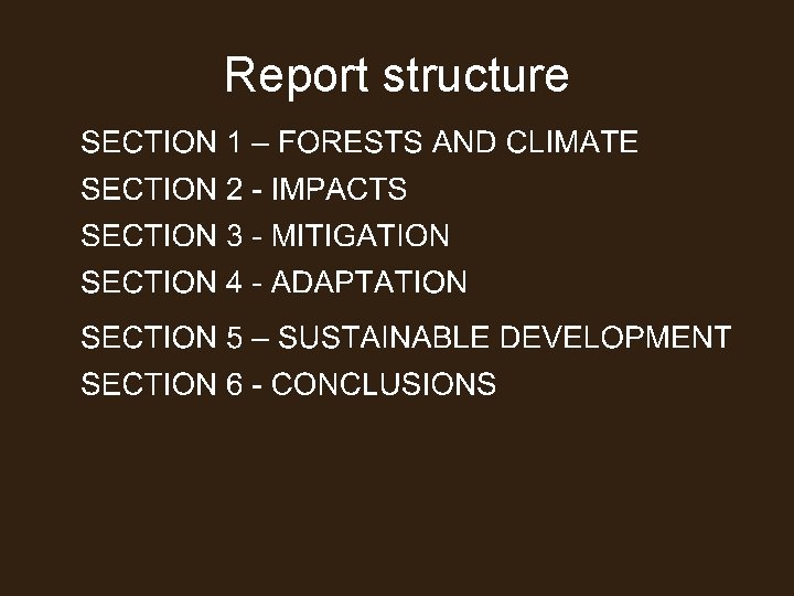 Report structure 