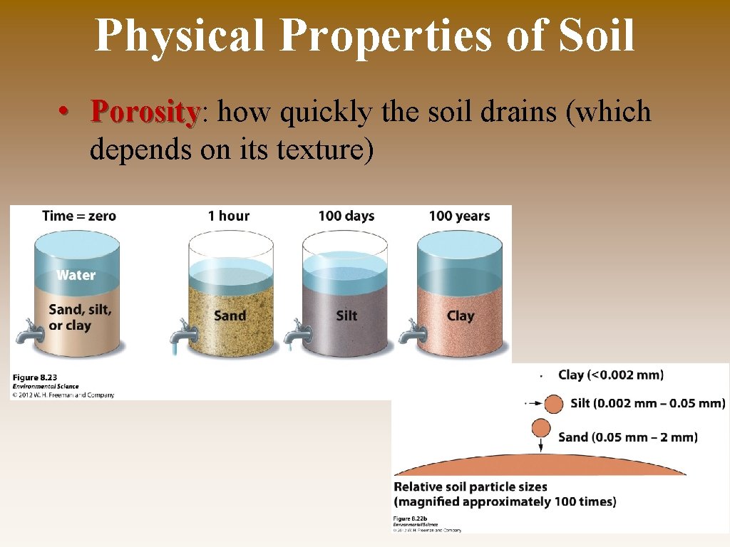 Physical Properties of Soil • Porosity: Porosity how quickly the soil drains (which depends