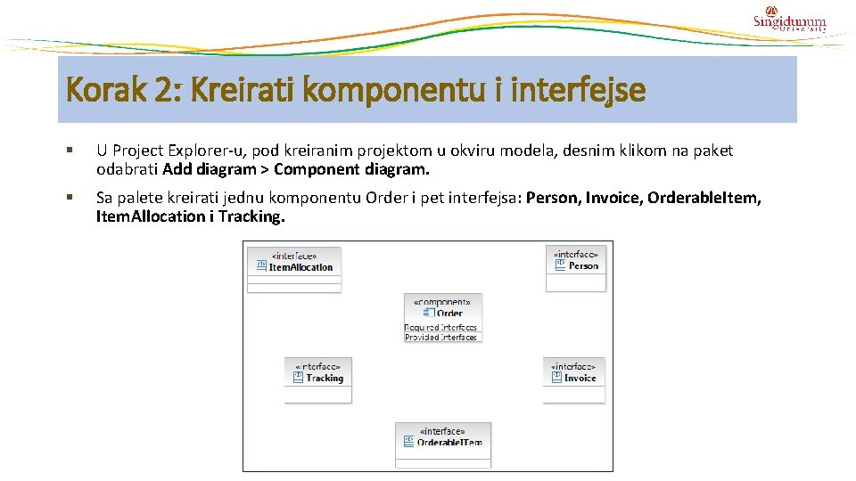 Korak 2: Kreirati komponentu i interfejse § U Project Explorer-u, pod kreiranim projektom u