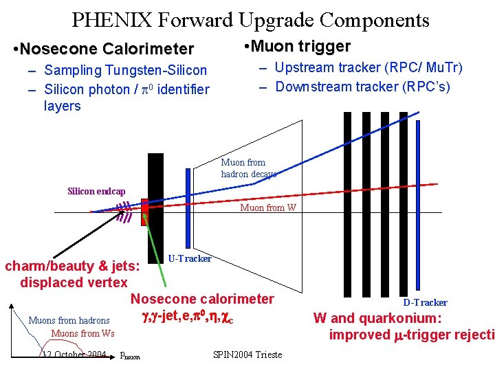 PHENIX Forward Upgrade Components • Nosecone Calorimeter – Sampling Tungsten-Silicon – Silicon photon /