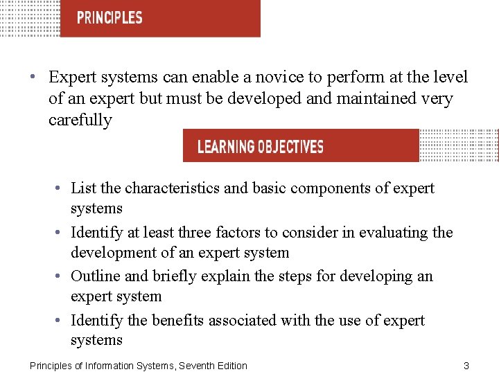  • Expert systems can enable a novice to perform at the level of