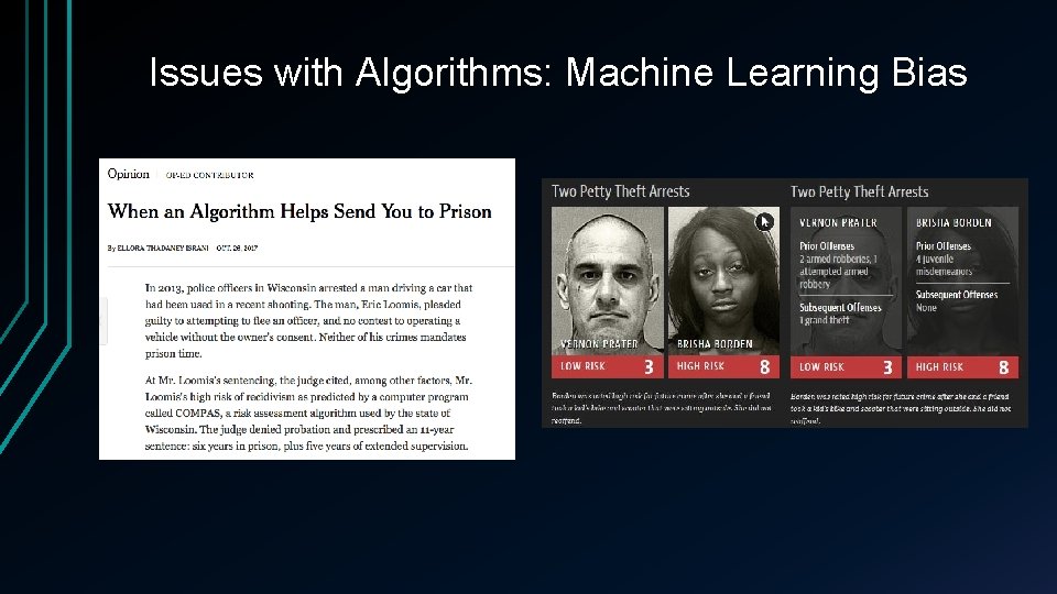 Issues with Algorithms: Machine Learning Bias 