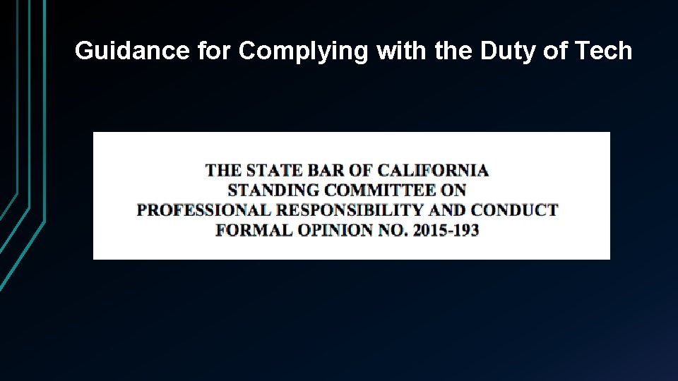 Guidance for Complying with the Duty of Tech 