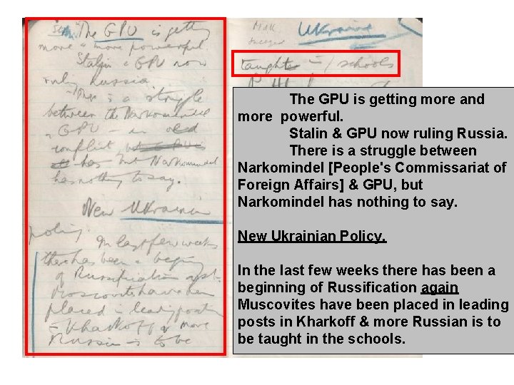 The GPU is getting more and more powerful. Stalin & GPU now ruling Russia.