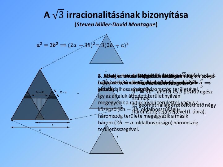 5. Az algoritmust a 2. folytatva Helyezzükezután el a kisebb háromszögecsíkozott háromszögekkel ellentmondásra ket
