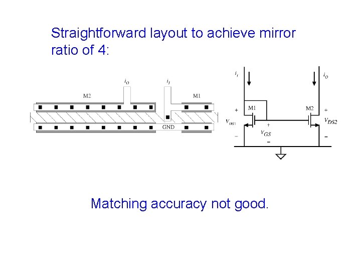 Straightforward layout to achieve mirror ratio of 4: Matching accuracy not good. 