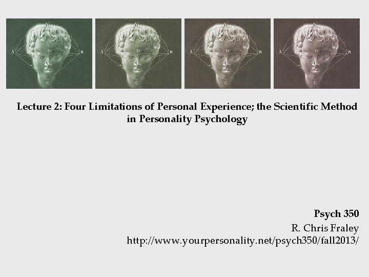 Lecture 2: Four Limitations of Personal Experience; the Scientific Method in Personality Psychology Psych