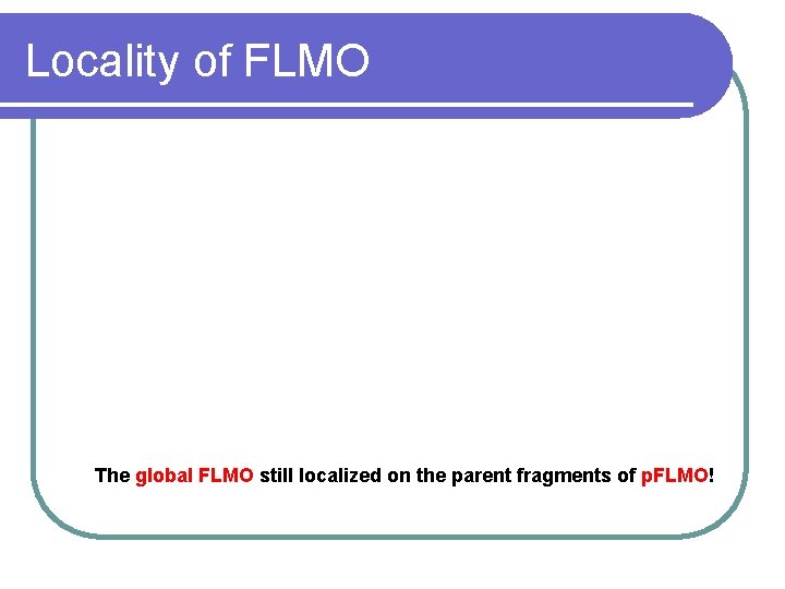 Locality of FLMO The global FLMO still localized on the parent fragments of p.