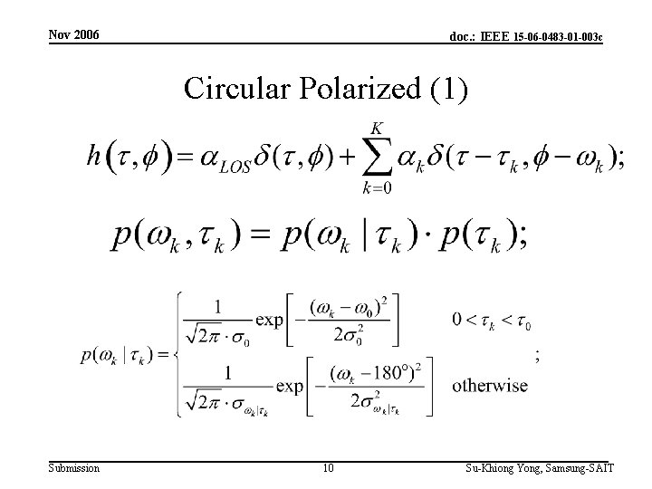 Nov 2006 doc. : IEEE 15 -06 -0483 -01 -003 c Circular Polarized (1)