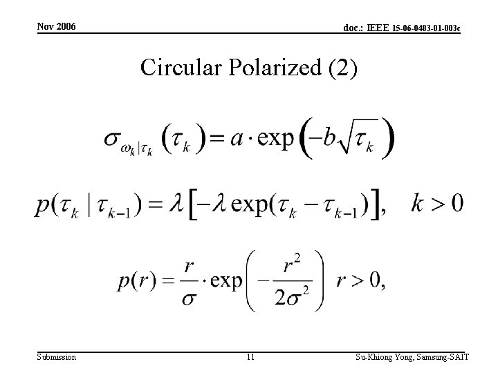 Nov 2006 doc. : IEEE 15 -06 -0483 -01 -003 c Circular Polarized (2)