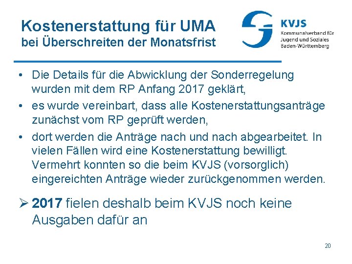 Kostenerstattung für UMA bei Überschreiten der Monatsfrist • Die Details für die Abwicklung der