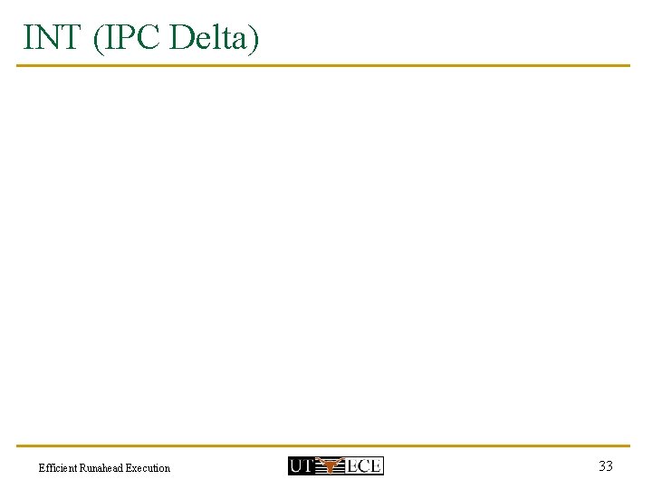 INT (IPC Delta) Efficient Runahead Execution 33 