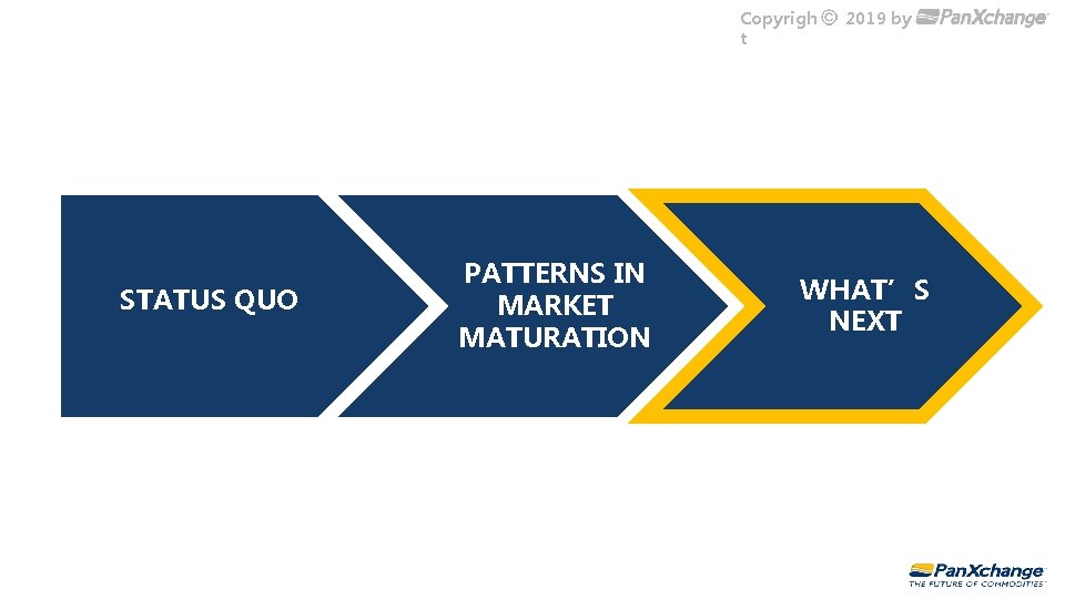 Copyrigh t STATUS QUO PATTERNS IN MARKET MATURATION 2019 by WHAT’S NEXT 