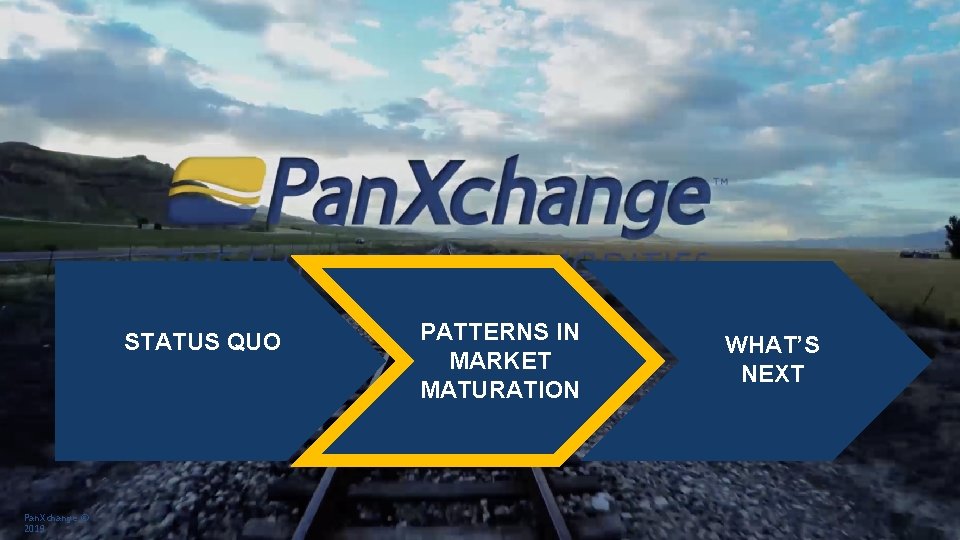 STATUS QUO Pan. Xchange © 2019 PATTERNS IN MARKET MATURATION WHAT’S NEXT 