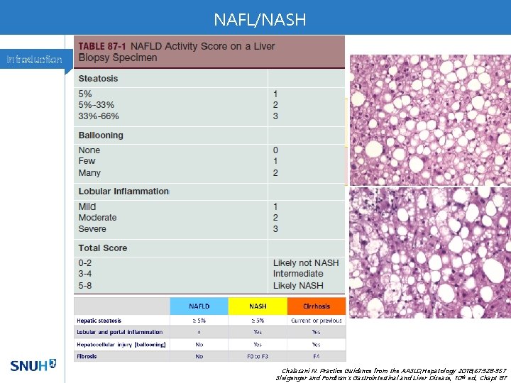 NAFL/NASH Introduction Chalasani N. Practice Guidance from the AASLD; Hepatology 2018; 67: 328 -357