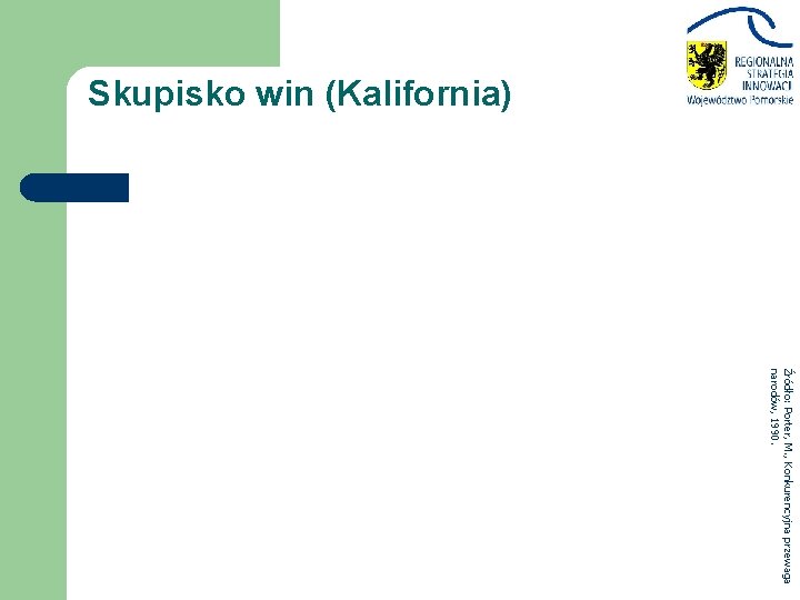 Skupisko win (Kalifornia) Źródło: Porter, M. , Konkurencyjna przewaga narodów, 1990. 