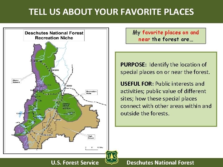 TELL US ABOUT YOUR FAVORITE PLACES My favorite places on and near the forest TELL US ABOUT YOUR FAVORITE PLACES My favorite places on and near the forest