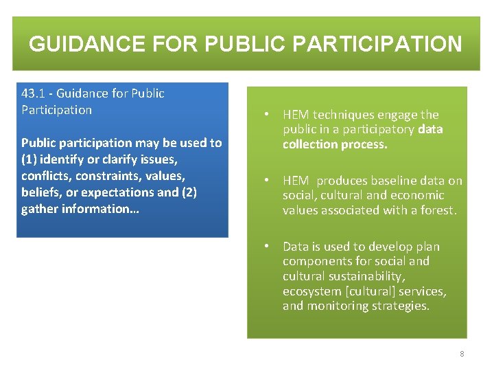 GUIDANCE FOR PUBLIC PARTICIPATION 43. 1 - Guidance for Public Participation Public participation may GUIDANCE FOR PUBLIC PARTICIPATION 43. 1 - Guidance for Public Participation Public participation may