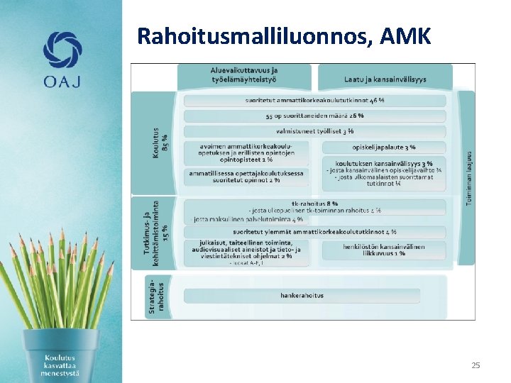 Rahoitusmalliluonnos, AMK 25 