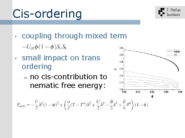 Cis-ordering • coupling through mixed term • small impact on trans ordering – no