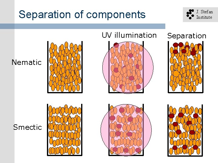 Separation of components UV illumination Nematic Smectic J. Stefan Institute Separation 