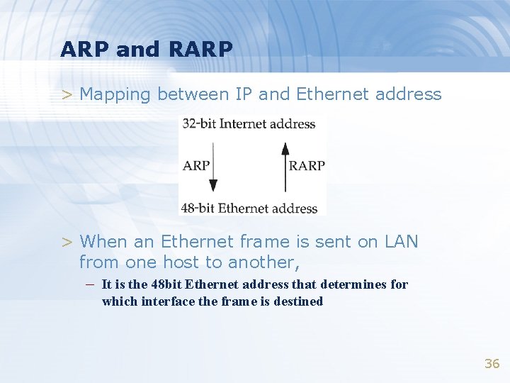 ARP and RARP > Mapping between IP and Ethernet address > When an Ethernet