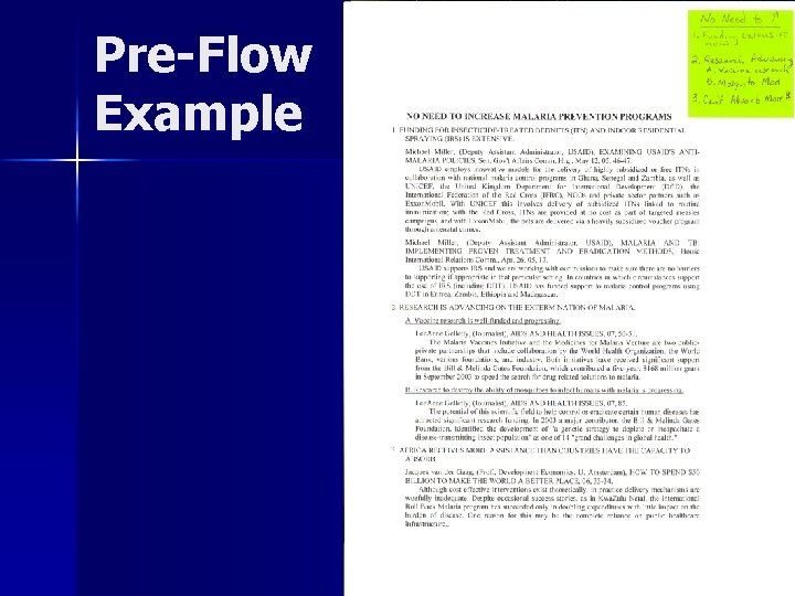 Pre-Flow Example 