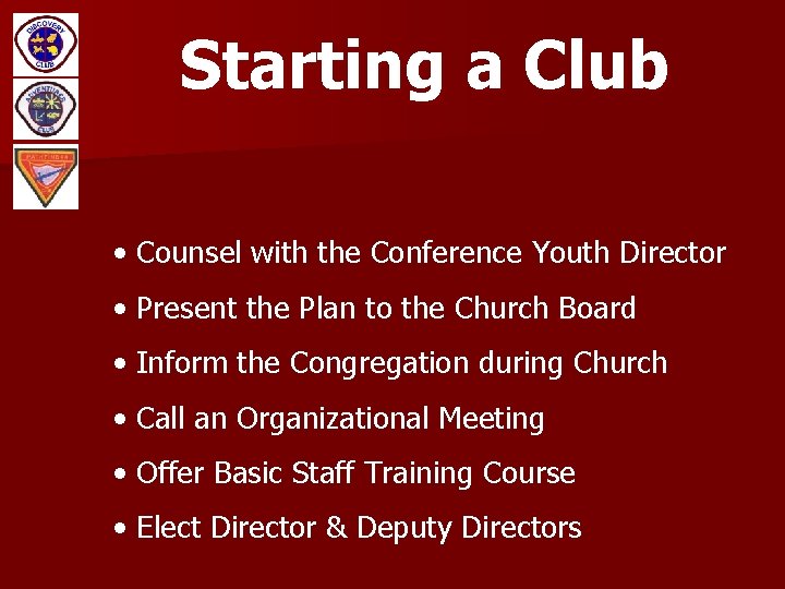 Club Committee Introduction Design Club Organization Objective To introduce the basic procedures