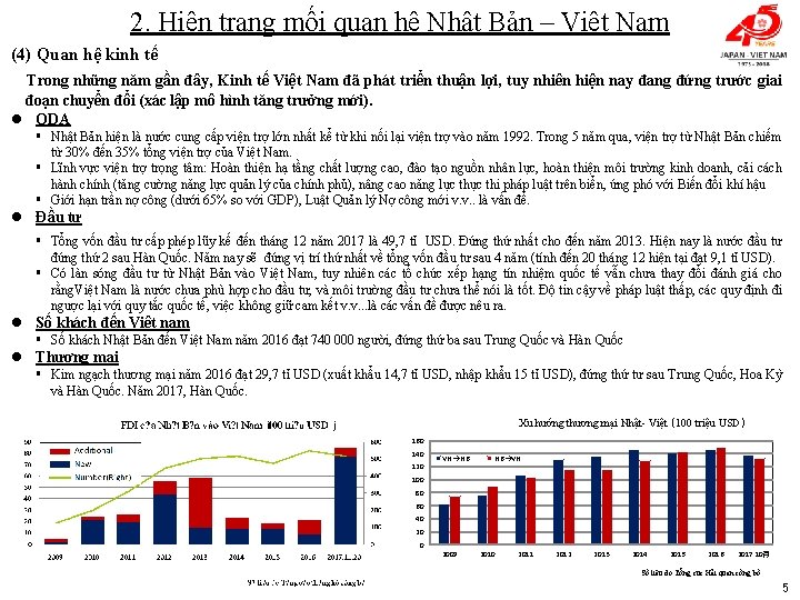 2. Hiện trạng mối quan hệ Nhật Bản – Việt Nam (4) Quan hệ