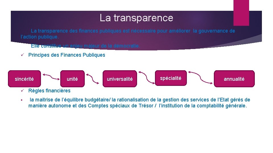 La transparence des finances publiques est nécessaire pour améliorer la gouvernance de l’action publique.