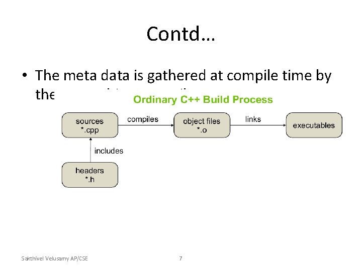 Contd… • The meta data is gathered at compile time by the meta object