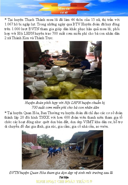 Màu sắc cơ sở * Tại huyện Thạch Thành mưa lũ đã làm 46 Màu sắc cơ sở * Tại huyện Thạch Thành mưa lũ đã làm 46