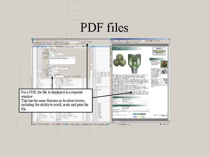 PDF files For a PDF, the file is displayed in a separate window. This