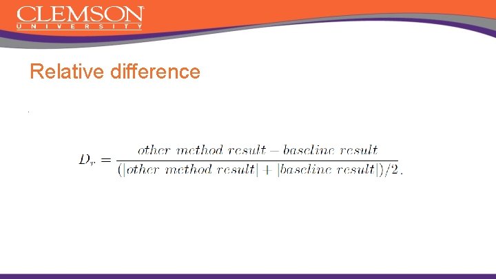 Relative difference. 