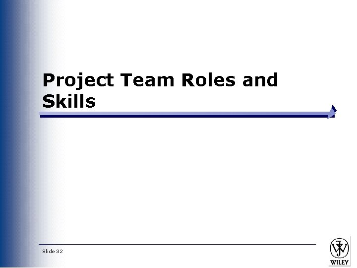 Project Team Roles and Skills Slide 32 