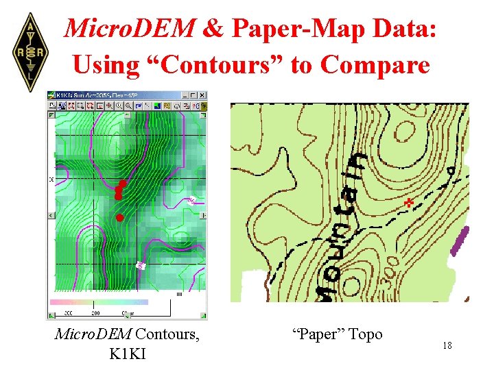 Micro. DEM & Paper-Map Data: Using “Contours” to Compare Micro. DEM Contours, K 1