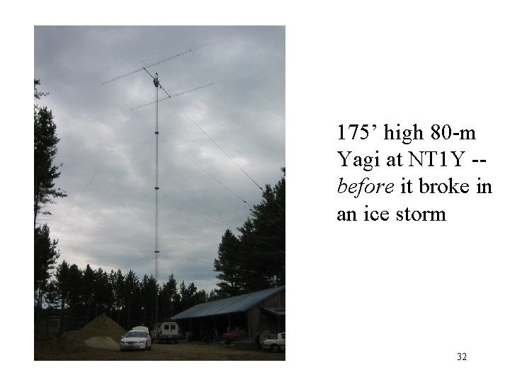 175’ high 80 -m Yagi at NT 1 Y -before it broke in an
